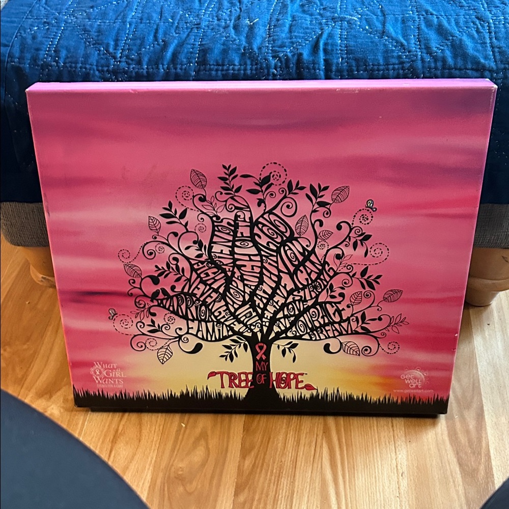 Pink and Black Tree of Hope Canvas Art